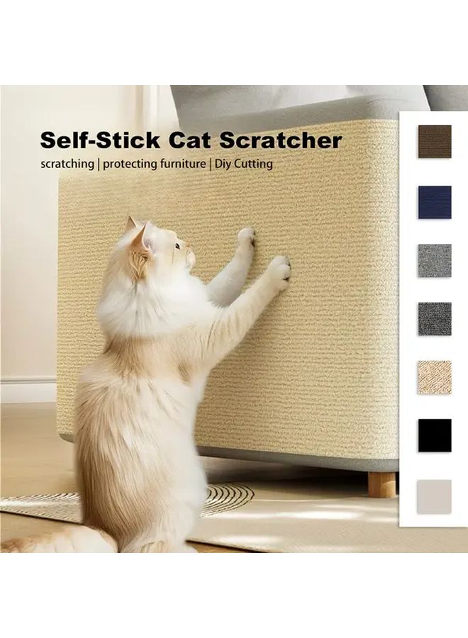 Light Grey Cat Scratcher Mat Self Adhesive 11 81x39 37in Protects Furniture - Image 1